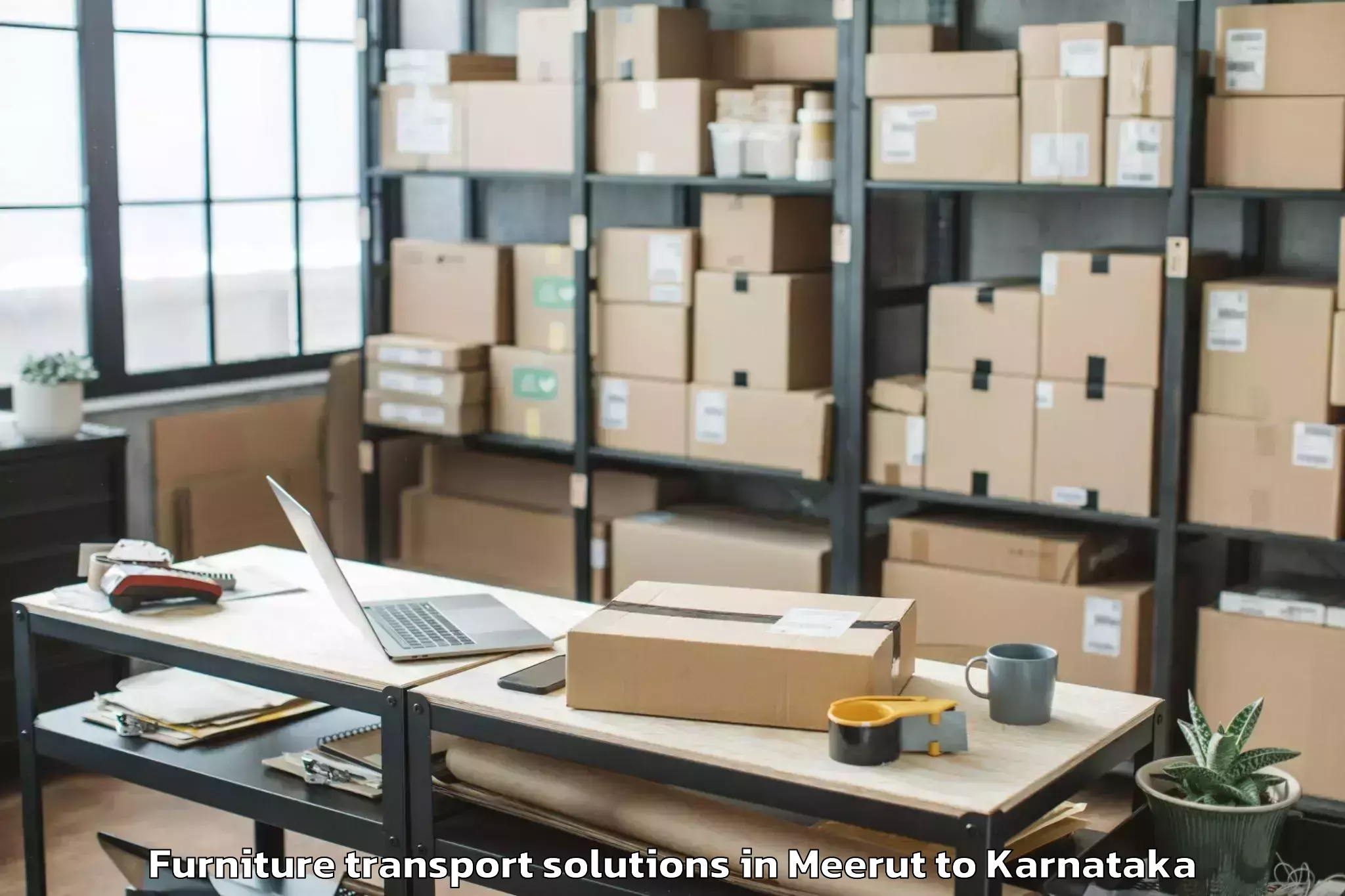 Trusted Meerut to Rona Gadag Furniture Transport Solutions